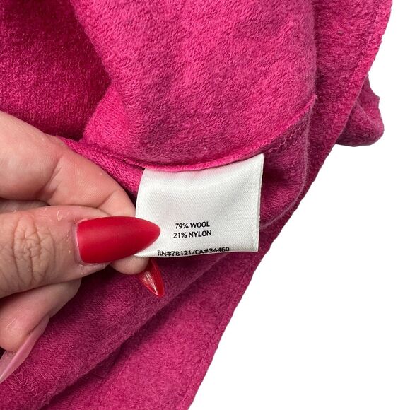 Eileen Fisher Wool Blend One Button Blazer Jacket FLAW Hot Pink MP Medium Petite - Picture 7 of 8